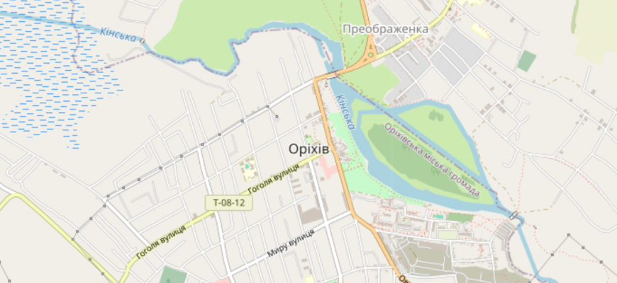Мапа міста Оріхів